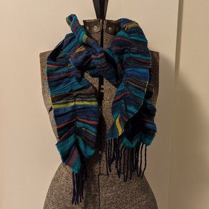 Striped Cashmink Fringed Scarf Made in Germany V Fraas